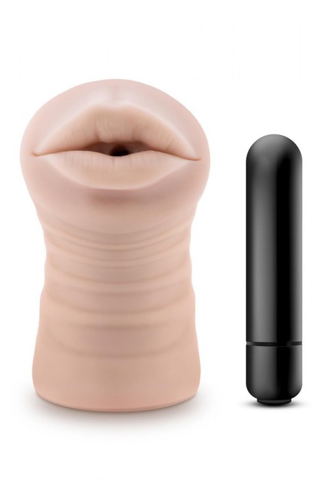 Телесный мастурбатор-ротик Nicole Vibrating Masturbator - Blush Novelties - в Стерлитамаке купить с доставкой