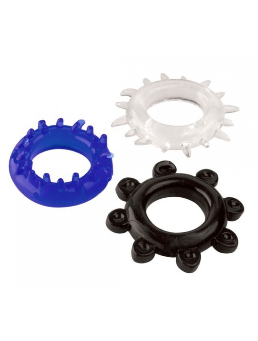 Набор из 3 эрекционных колец разного цвета и рельефа - Boys of Toys - в Стерлитамаке купить с доставкой