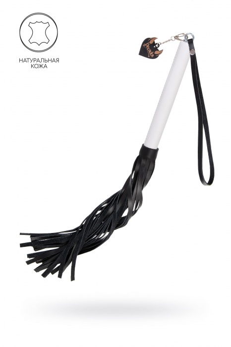 Плеть с белой рукоятью и чёрными хлыстами - 50 см. - Pecado - купить с доставкой в Стерлитамаке