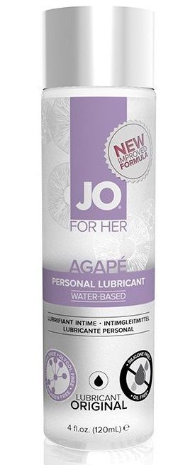 Женский лубрикант на водной основе JO AGAPE LUBRICANT ORIGINAL - 120 мл. - System JO - купить с доставкой в Стерлитамаке