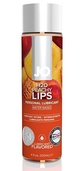 Лубрикант на водной основе с ароматом персика JO Flavored Peachy Lips - 120 мл. - System JO - купить с доставкой в Стерлитамаке