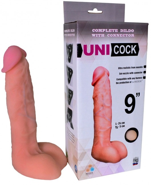 Фаллическая насадка Харнесс UNICOCK 9  - 24 см. - LOVETOY (А-Полимер) - купить с доставкой в Стерлитамаке