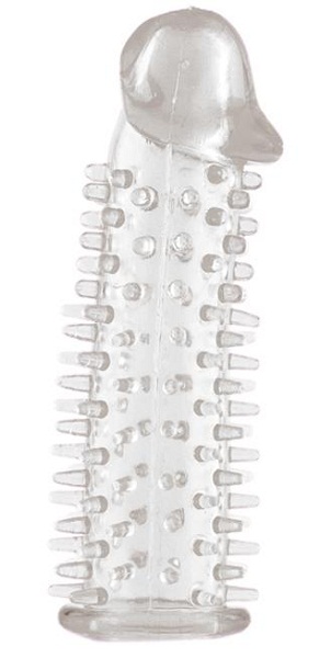 Прозрачная насадка на половой член с закрытой головкой и шипами - 12,5 см. - Toyfa Basic - в Стерлитамаке купить с доставкой