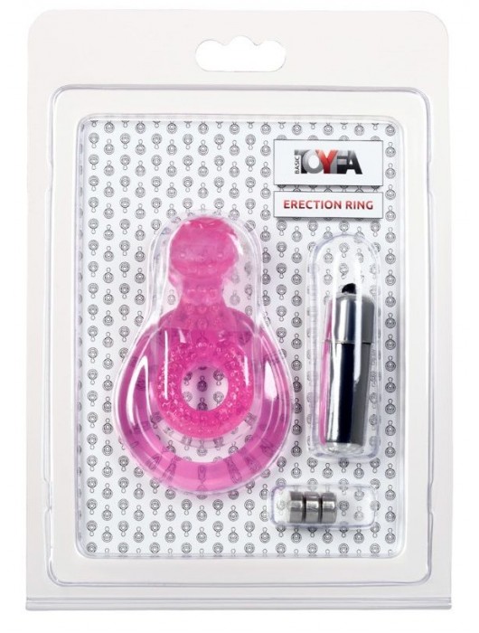 Розовая вибронасадка со стимулятор клитора   Язычок - Toyfa Basic - в Стерлитамаке купить с доставкой