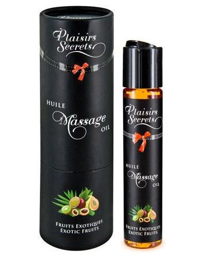 Массажное масло с ароматом экзотических фруктов Huile de Massage Gourmande Fruits Exotiques - 59 мл. - Plaisir Secret - купить с доставкой в Стерлитамаке