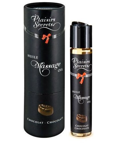 Массажное масло с ароматом шоколада Huile de Massage Gourmande Chocolat - 59 мл. - Plaisir Secret - купить с доставкой в Стерлитамаке