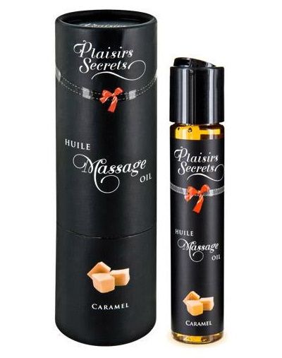 Массажное масло с ароматом карамели Huile de Massage Gourmande Caramel - 59 мл. - Plaisir Secret - купить с доставкой в Стерлитамаке