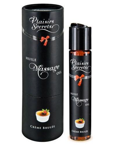 Массажное масло с ароматом крем брюле Huile de Massage Gourmande Creme Brulée - 59 мл. - Plaisir Secret - купить с доставкой в Стерлитамаке