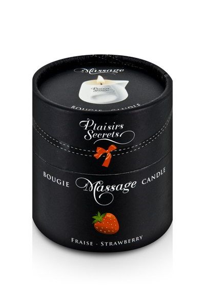 Массажная свеча с ароматом клубники Bougie de Massage Gourmande Fraise - 80 мл. - Plaisir Secret - купить с доставкой в Стерлитамаке