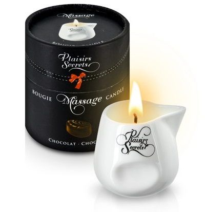 Массажная свеча с ароматом шоколада Bougie de Massage Gourmande Chocolat - 80 мл. - Plaisir Secret - купить с доставкой в Стерлитамаке