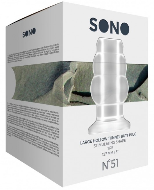 Прозрачная анальная пробка с тоннелем №51 Large Hollow Tunnel Butt Plug 5 Inch - 12,7 см. - Shots Media BV