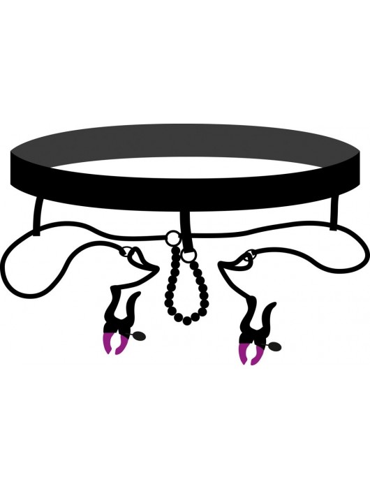 Трусики с зажимами для половых губ и бусинками для массажа промежности - Orion - купить с доставкой в Стерлитамаке