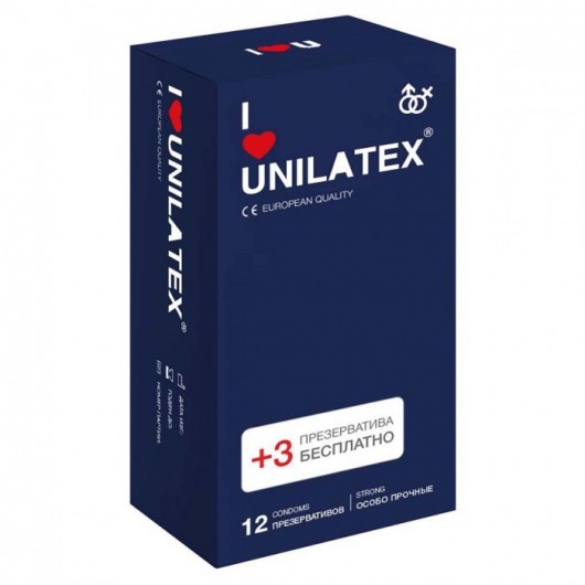 Ультрапрочные презервативы Unilatex Extra Strong - 12 шт. + 3 шт. в подарок - Unilatex - купить с доставкой в Стерлитамаке