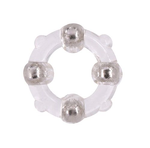 Эрекционное кольцо с 4 бусинами MENZSTUFF STUD RING CLEAR - Dream Toys - в Стерлитамаке купить с доставкой