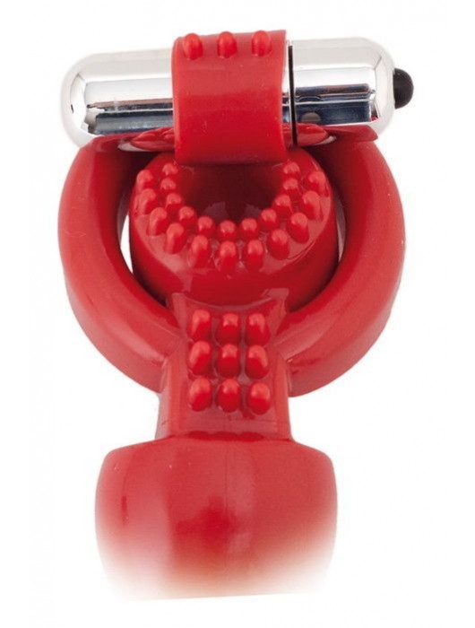 Красная вибронасадка с анальным стимулятором - ToyFa - в Стерлитамаке купить с доставкой