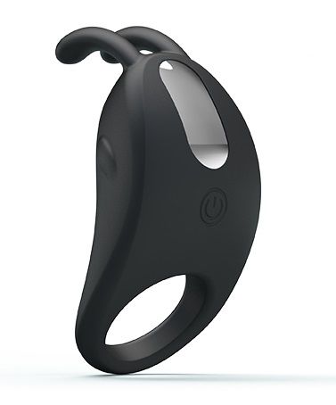 Чёрное эрекционное кольцо с вибрацией Rabbit Vibrator - Baile - в Стерлитамаке купить с доставкой