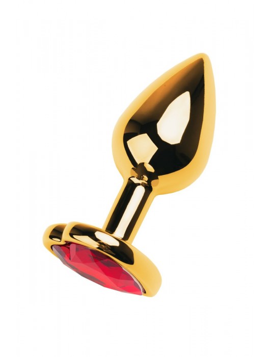 Золотистая анальная пробка с кристаллом-сердцем - 7,5 см. - ToyFa - купить с доставкой в Стерлитамаке