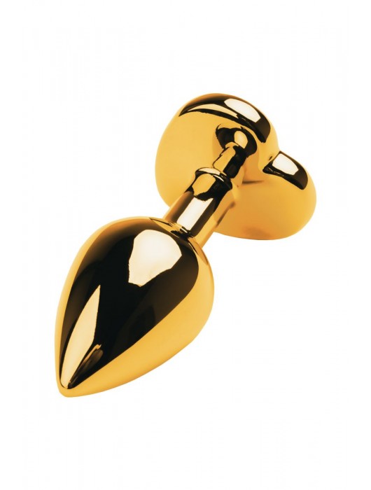 Золотистая анальная пробка с кристаллом-сердцем - 7,5 см. - ToyFa - купить с доставкой в Стерлитамаке