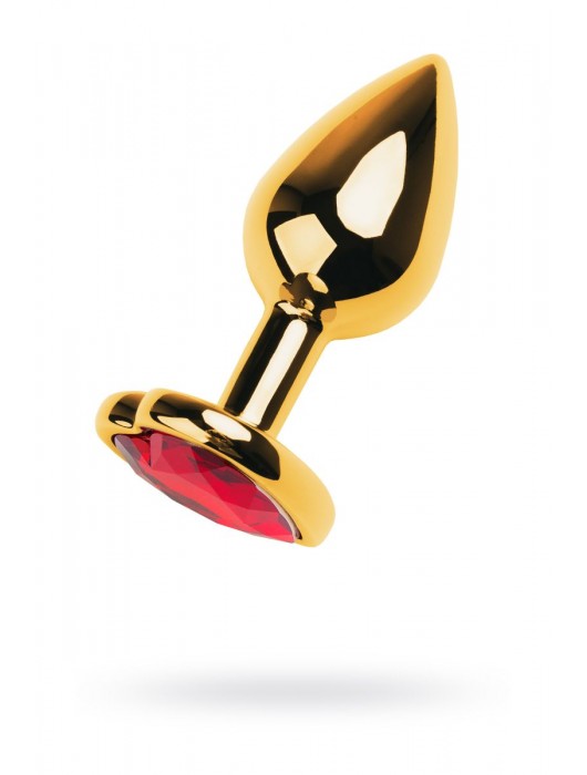Золотистая анальная пробка с кристаллом-сердцем - 7,5 см. - ToyFa - купить с доставкой в Стерлитамаке