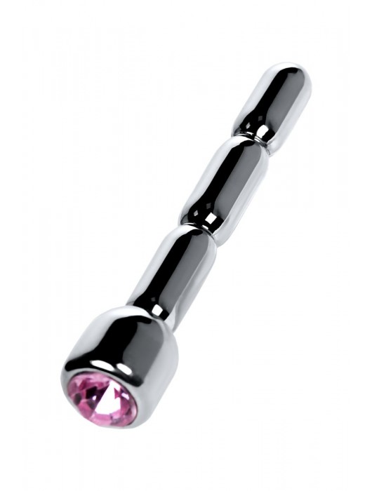 Серебристый уретральный плаг со стразом - 7 см. - ToyFa - купить с доставкой в Стерлитамаке