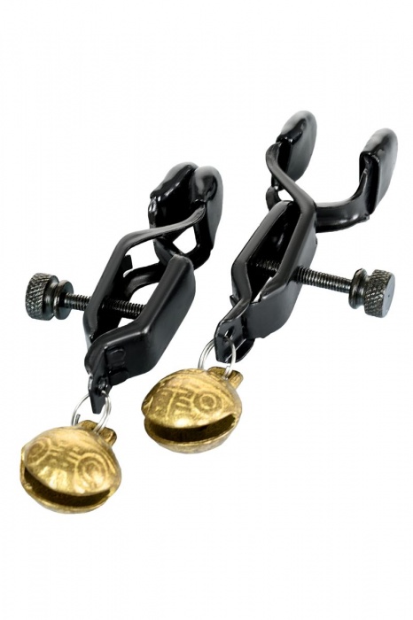 Черно-золотистые зажимы для сосков TOYFA Theatre - ToyFa - купить с доставкой в Стерлитамаке