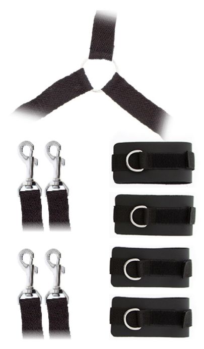 Комплект наручников и поножей LUXURIOUS BED RESTRAINT CUFF SET - Blush Novelties - купить с доставкой в Стерлитамаке