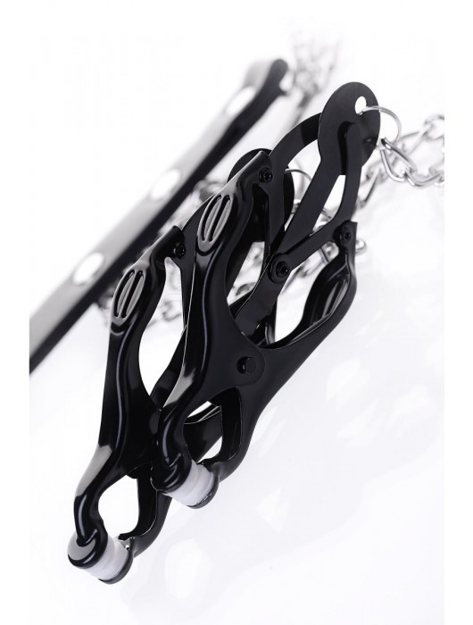 Черно-серебристые зажимы для сосков с кольцом для пениса TOYFA Metal - ToyFa - купить с доставкой в Стерлитамаке