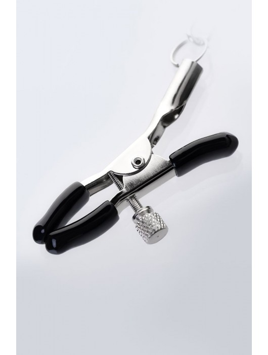 Серебристо-чёрные зажимы для сосков с кольцом для пениса TOYFA Metal - ToyFa - купить с доставкой в Стерлитамаке