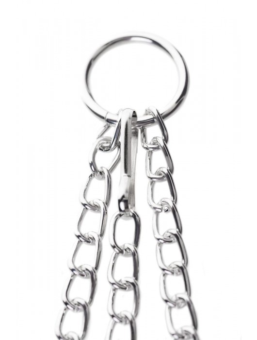 Серебристо-чёрные зажимы для сосков с кольцом для пениса TOYFA Metal - ToyFa - купить с доставкой в Стерлитамаке