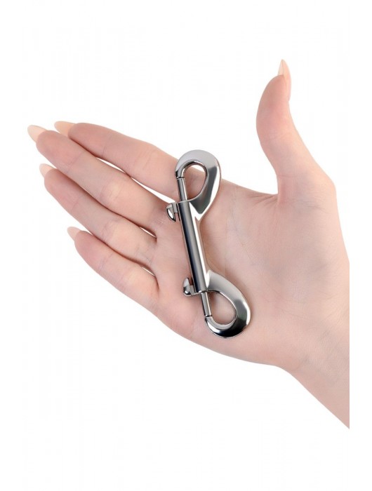 Серебристый двухсторонний карабин TOYFA Metal - ToyFa - купить с доставкой в Стерлитамаке