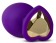 Фиолетовая анальная пробка Bling Plug Large с золотистым стразом - 9,5 см. - Blush Novelties - купить с доставкой в Стерлитамаке