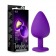 Фиолетовая анальная пробка Bling Plug Large с золотистым стразом - 9,5 см. - Blush Novelties - купить с доставкой в Стерлитамаке