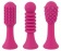 Ярко-розовый клиторальный вибратор с 3 насадками Spot Vibrator with 3 Tips - 17,9 см. - Orion