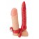 Красная вибронасадка с анальным стимулятором - ToyFa - в Стерлитамаке купить с доставкой