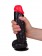 Чёрный фаллоимитатор с красной головкой - 20 см. - LOVETOY (А-Полимер) купить с доставкой в интернет-магазине Orgasmix в Стерлитамаке Чёрный фаллоимитатор с красной головкой - 20 см. - LOVETOY (А-Полимер)